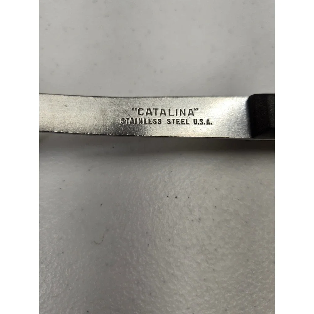 Catalina Stainless Steel Serving Spoon Black Riveted Handle Made in USA Utensil